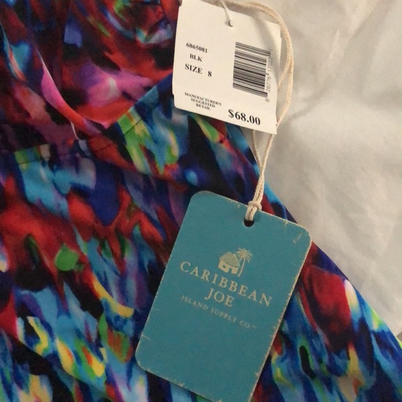 Caribbean Joe Swimsuit Top Multicolored SZ 8 NWT - Picture 4 of 9